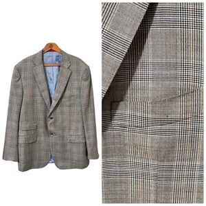 Isaia Napoli Glen Plaid Gray Single Breasted Wool Suit Jacket